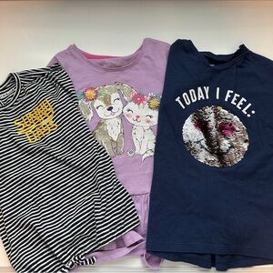 Set of Three Graphic T-Shirts Kids Size 5